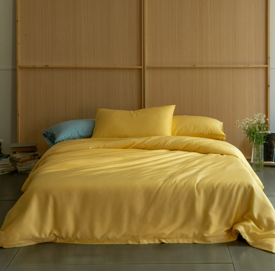 Queen Island Yellow Tencel Bedding Set