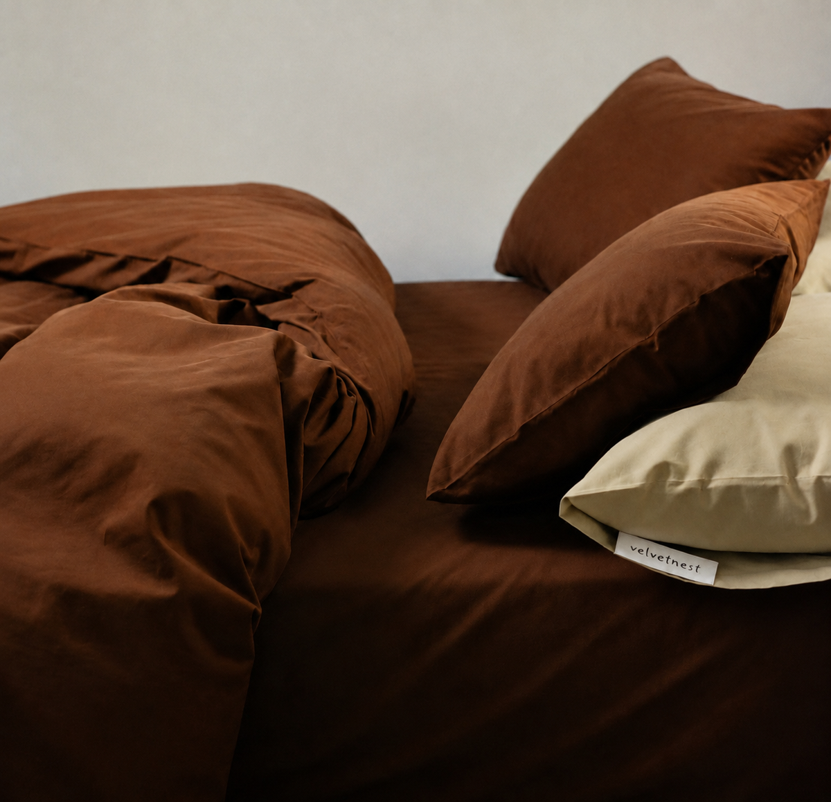 Canyon Brown Brushed Cotton Bedding Set