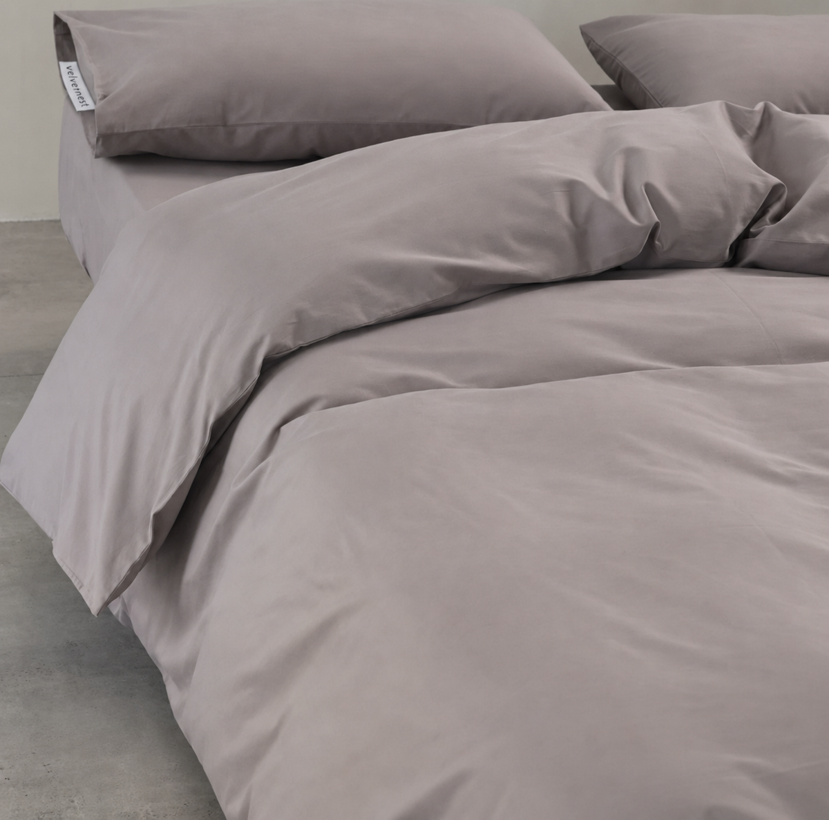 Stoneway Gray Brushed Cotton Bedding Set