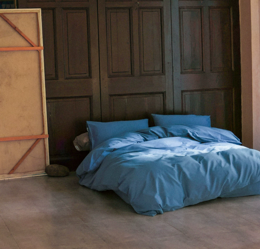 Ice Cave Blue Brushed Cotton Bedding Set